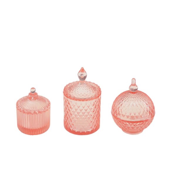 Clearance Storage Containers under $5,Miniature Glass Candy Jar Set For Dollhouse Decor 1:6 Blue