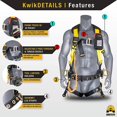 thumbnail image 2 of KwikSafety (Charlotte, NC) TYPHOON (1 PACK) ANSI Fall Protection Full Body Safety Harness Personal Protective Equipment Dorsal Ring Side D-Rings Grommet Leg Straps Tool Lanyard Bolt Pouch Construction, 2 of 6