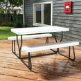 thumbnail image 6 of Fenbeli Outdoor Picnic Table with Bench Set for BBQ, Camping, Patio, White, 6 of 7