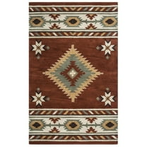 Alora Decor Ryder 6'6" x 9'6" Tribal Rust/Khaki/Navy/Sage Hand-Tufted Rug