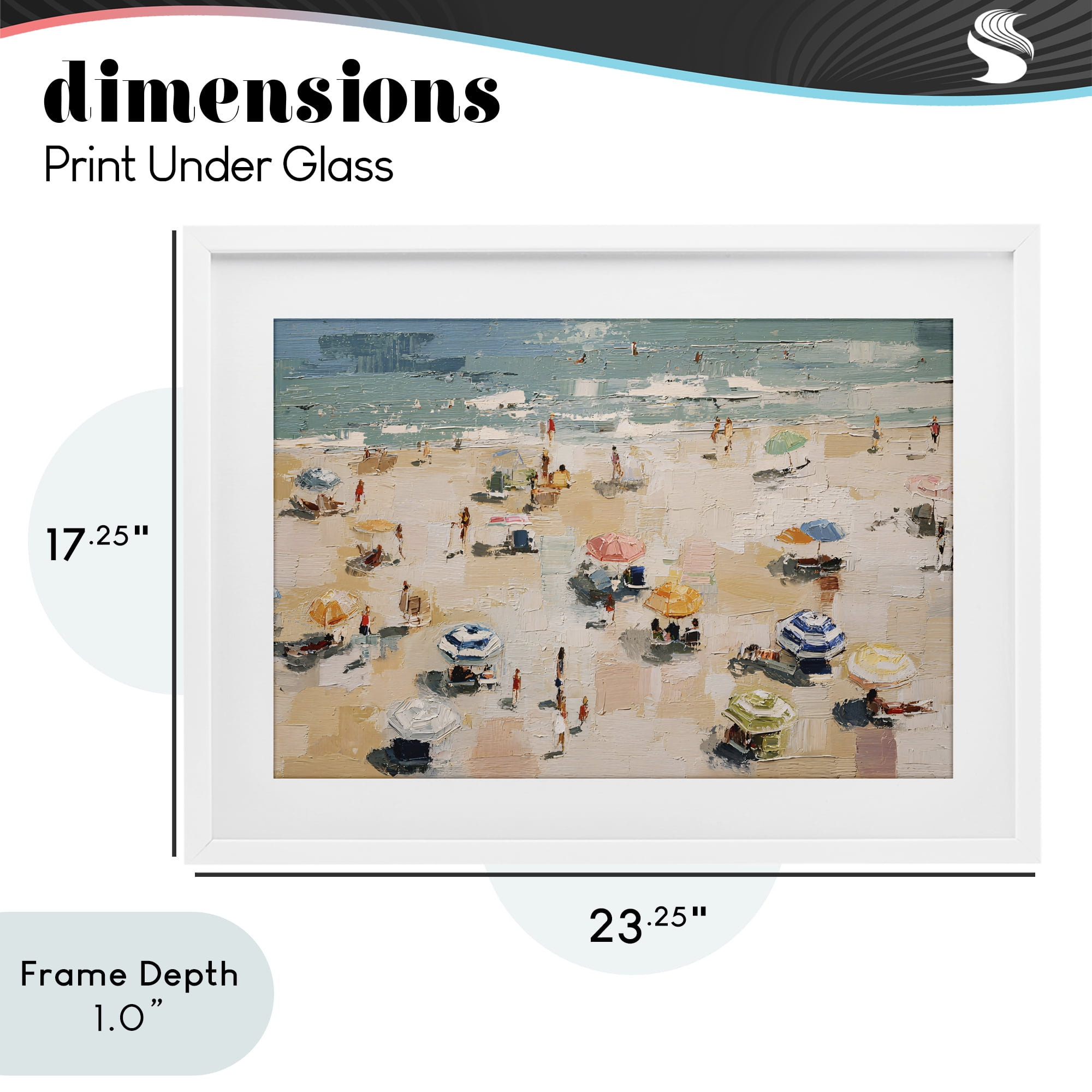 Stupell Industries Summer Beachgoers Expression White Framed Print Under Glass, design by Jacky Ngan