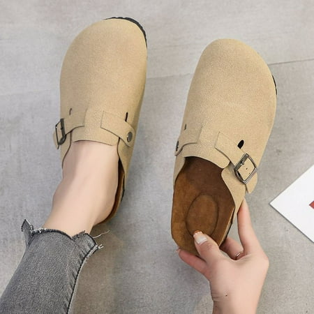 

2024 Unisex Mules Clogs Women Men Slip-on Potato Shoes Footbed Suede Cork Clogs