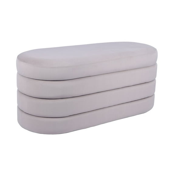 Techni Home Velvet Ottoman Bench with Storage, Taupe