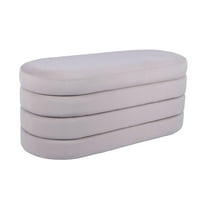 Techni Home Velvet Ottoman Bench with Storage, Taupe