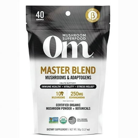 Organic Mushroom Nutrition Master Blend Mushrooms & Adaptogens 3.17 oz Pwdr