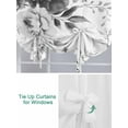 thumbnail image 3 of Grey Floral Art Tie Up Curtains for Windows 45 Inch Length Balloon Curtains Kitchen Adjustable Balloon Window Shade Watercolor Botanical Spring Flowers Tie Up Valance Bathroom Curtain Window 42"x45", 3 of 6