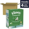 thumbnail image 2 of Kleenex Soothing Lotion Facial Tissues With Coconut Oil, Aloe & Vitamin E, 4 Cube Boxes, 65 Tissues Per Box (260 Total Tissues), 2 of 3