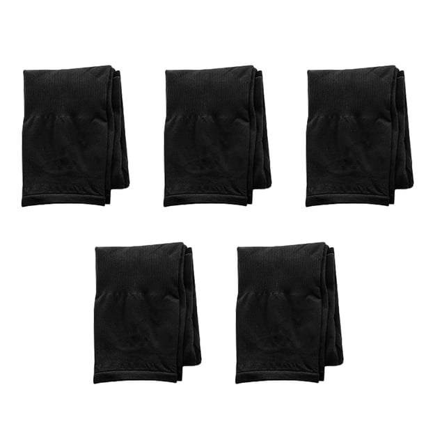 5 pares de protector solar Mangas de seda de hielo Bloqueador solar transpirable Sobre mangas Manga de brazo para montar al aire libre Cubiertas de brazo de enfriamiento largas para dama (negro)