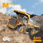Remote Control Dump Truck Toys,13 Channel 4WD RC Construction Toy Vehicles with Sounds & Lights, 2 Batteries,Christmas Birthday Gifts for Boys Kids Age 3+