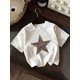 thumbnail image 1 of Girls' Casual Short Sleeve T-Shirt with Leopard Print Star Design - Black Round Neck Pullover Top for Teens & Youth Cute T Shirts Youth Fashion Starry Night Theme TEE TOP, 1 of 6