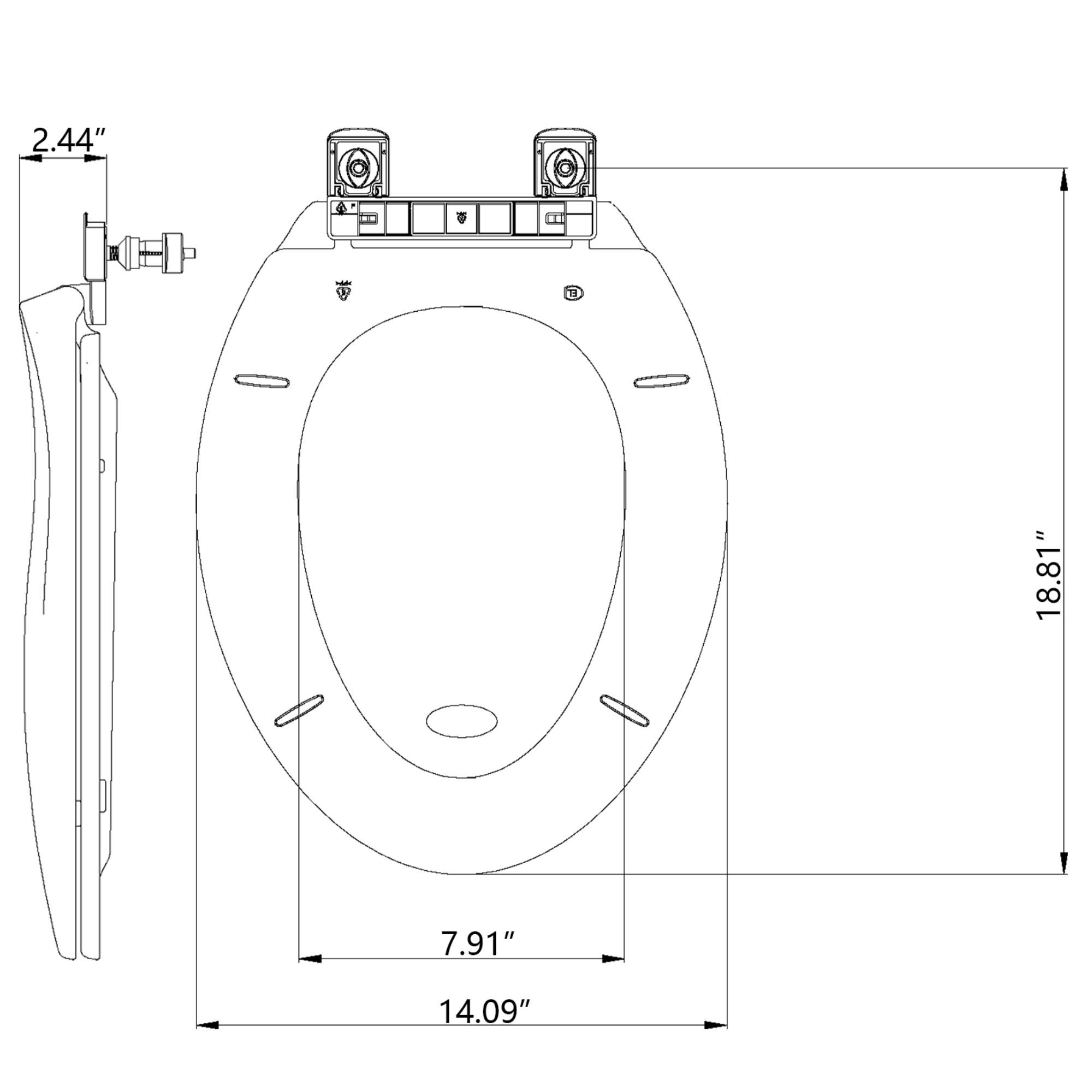 Built-In Toddler Training Toilet Seat Round Shape, Dual Slow-Close Covers for Child & Adult, Easy Installation for Bottom-Mounted Toilets