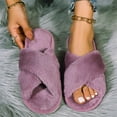 thumbnail image 4 of KEVCHE Womens Fuzzy Slippers ,Cross Band Foam Open Toe Soft House Shoes ,Anti-Slip Indoor Outdoor Comfortable Bedroom Slippers for Everyday Lounging, 4 of 8