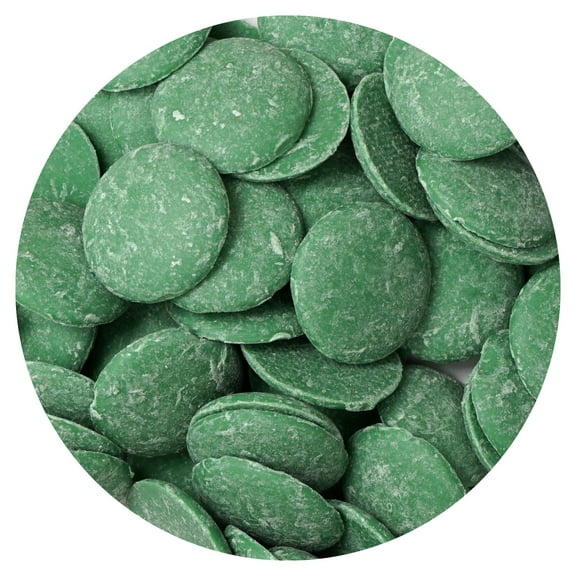 Green Chocolate Melting Wafers, 12 Ounce Bulk Bag, Green Chocolate, Green Candy, Melting Chocolate Candy Discs For Baking, Dipping, Decorating - The Hampton Popcorn & Candy Company