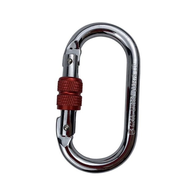 Mosquetón de escalada en roca kusrkot 25kN 5600lb Clip de bloqueo rojo
