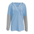 thumbnail image 4 of Samickarr Sweatshirt for Women Trendy Oversized Long Sleeve V-Neck Pullover Fall Outfits Tops Color Block Causal Loose Hoodies Shirt, 4 of 5