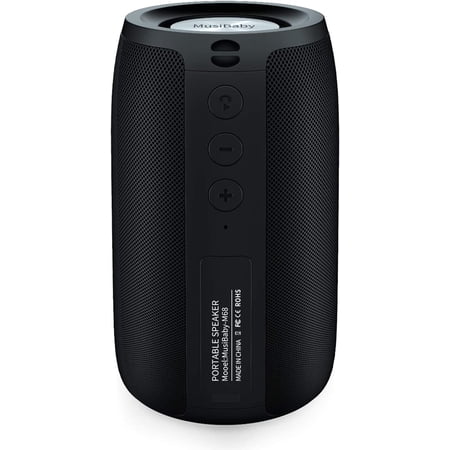 Bluetooth Speaker,MusiBaby Speaker,Outdoor,Wireless,Waterproof,Portable Speaker,Dual Pairing,Bluetooth 5.0,Loud Stereo,Booming Bass,1500 Min Playtime Wireless Speaker for Home,iPhone,Party,Gifts(Blk)
