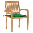 thumbnail image 2 of vidaXL Stacking Garden Chairs with Cushions 6 pcs Solid Teak Wood, 2 of 5