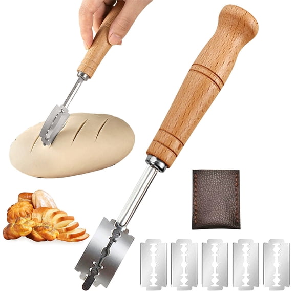 ZFSBZBS Bread Lame, Stainless Steel Bread Lame Dough Scoring Knife, Premium Sourdough Scoring Tool Bread Scorer with 5 Razor Blades for Scoring Sourdough Bread