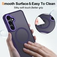 thumbnail image 6 of CASEFIV for Samsung Galaxy S25 Case,with Magnetic Invisible Stand [Military Drop Protection] [Compatible with MagSafe] Shockproof Slim Translucent Anti-Slip Case,Purple, 6 of 7