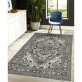 thumbnail image 4 of Ethnic Decorative Rug, Bohemian Retro Themed Floral Details Cultural Abstract Shapes Flourishes Design, Quality Carpet for Bedroom Dorm and Living Room, 6 Sizes, Dark Grey, by Ambesonne, 4 of 4