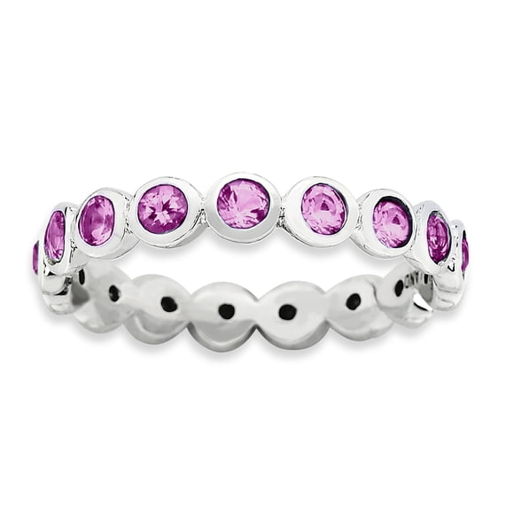 Sterling Silver Stackable Expressions October Swarovski Ring Size 8