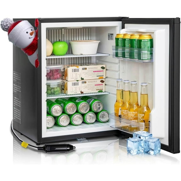 Techomey 2.1 Cu ft 110V/12V Compact Refrigerator RV Truck Caravan Car Fridge Lock Quiet Reversible Door