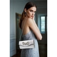 thumbnail image 3 of Bolso de noche DETARA con lazo de cristal brillante, bolso de mano plateado, 3 of 9