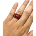 thumbnail image 6 of Ringheart Couple Rings Matching Rings 1.5ct Red CZ Womens Wedding Ring Sets Wedding Bands, 6 of 7