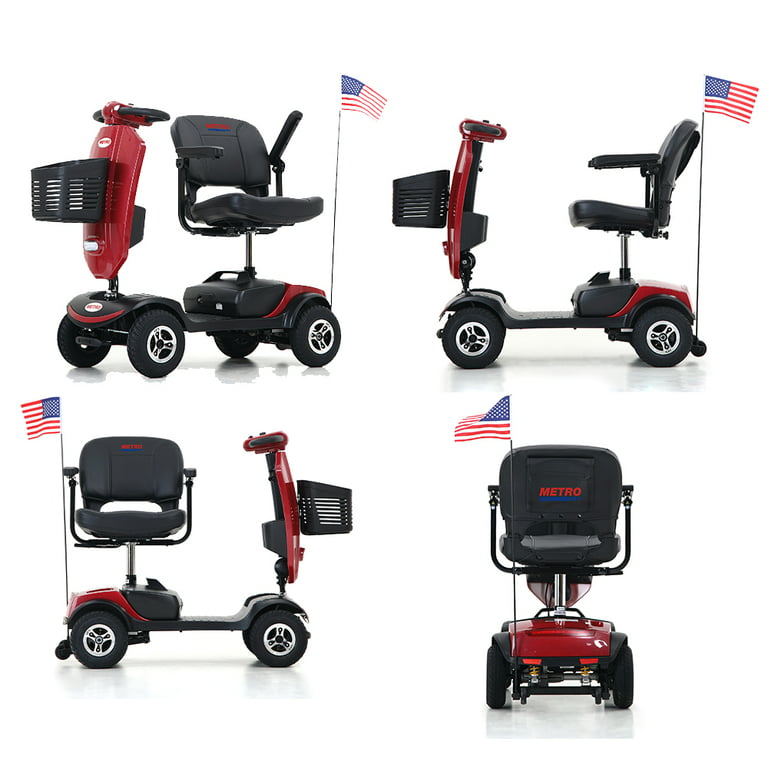 1inchome 3 Wheel Mobility Scooter for Seniors, Electric Folding Powered  Mobile Wheelchair Device for Adults, Long Range Power Extended Battery with