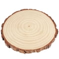thumbnail image 5 of PINGEUI 6 Piece 9-10 Inch Natural Wood Slices, Unfinished Natural Wood Tree Slices with Bark, Large Round Tree Wood Discs Wooden Circles Tree Bark Slice for Crafts, 5 of 5