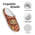 thumbnail image 5 of Haiem Brown Owl Print Women's Fuzzy Memory Foam House Slipper Cozy Home Footwear Non-slip Winter Slippers-40/41, 5 of 7