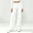 thumbnail image 2 of Lindreshi Jeans for Women Plus Size High Waist Casual Straight Leg Jeans Fashion Long Pant Slim Pencil Pants, 2 of 5
