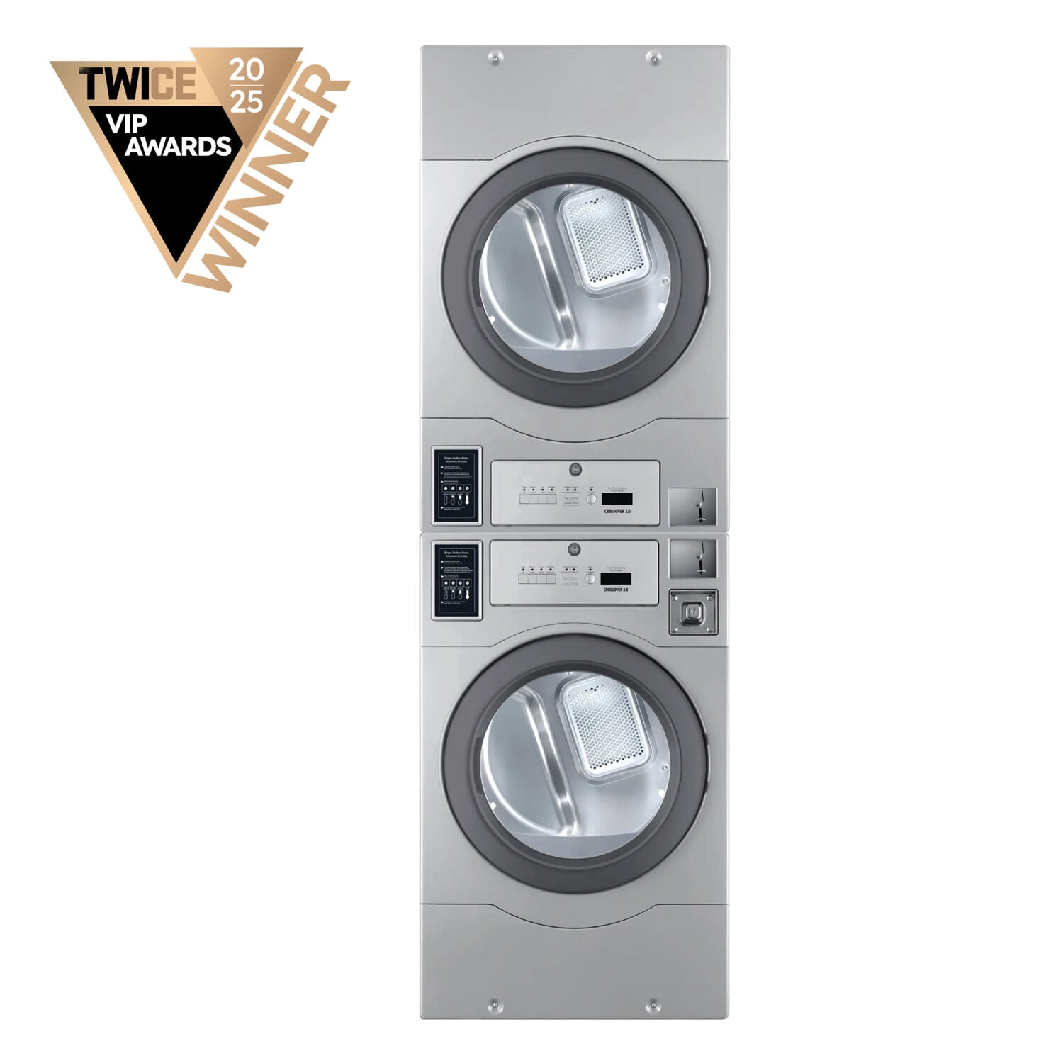 Crossover 2.0 Coin-Operated Electric Dryer, Stacked Units, EDRYERSTACK