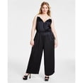 thumbnail image 1 of Michael Kors Womens Rhinestone Jumpsuit, Black, Plus Size, 3X, 1 of 2