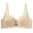 Beige, variant on Womens Bras Solid Thin Strap Push up Back Closure Breathable Fixed Cups Lift Open Back Brassiere
