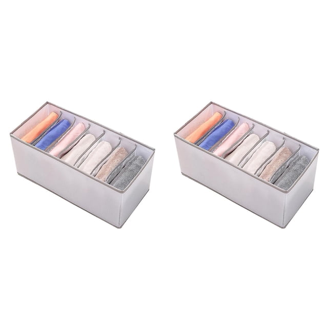 Armario 2 Pp Organizador Ropa Jeans 7 Compartimentos Gris S