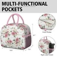 thumbnail image 6 of Lunch Bag Lunch Box for Women Reusable Insulated Lunch Cooler Bags,Large Capacity for Work Travel Picnic,Water-Resistant Pioneer Colorful Floral Lunch Tote Bag Gifts for Woman Mom Pink, 6 of 6