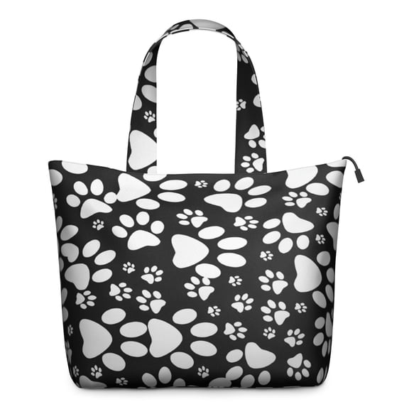 Black Paw Travel Tote Bags for Women Carry On,Large Weekender Bags for Women Travel,Multi Functional Duffle Bag for Work,Shopping,Sports