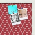 thumbnail image 2 of PinPix ArtToFrames 10x16 Custom Cork Bulletin Board Quarterfoil Red   Poster Board Has a Fabric Style Canvas Finish, Framed in Satin White Frame (PinPix-484), 2 of 6