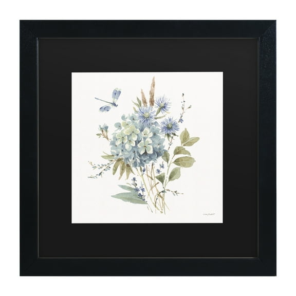 Lisa Audit 'Bohemian Blue 04 on white' Matted Framed Art