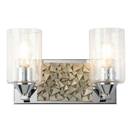 

Lucas McKearn Bocage 2-light Metal Bath Vanity Light in Polished Chrome/Silver