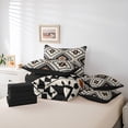 thumbnail image 6 of jejeloiu Brown Beige Black 7pcs Bedding Comforter Set,Boho Exotic Style Queen Bedding Sets,Rustic Aztec Rhombus Queen Sheet Sets For Adults,Super Cozy Room Decor Reversible, 6 of 8
