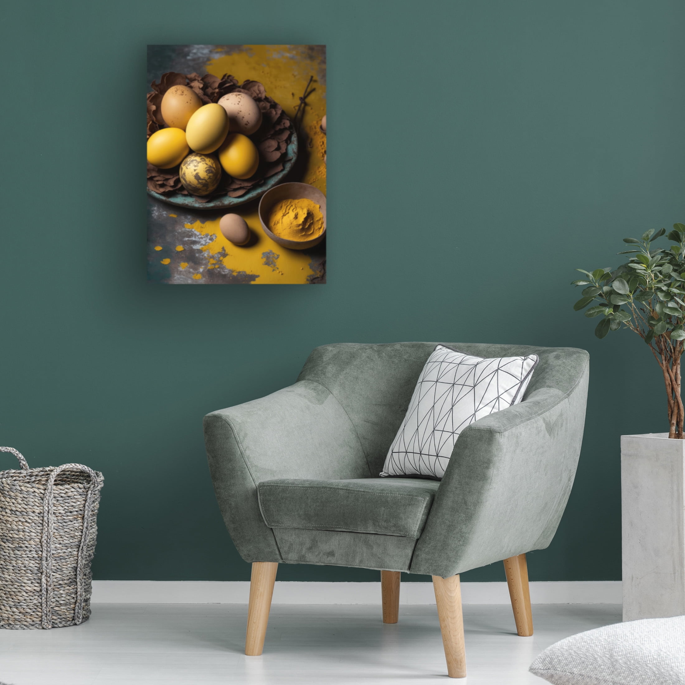 Canvas Wall Art - Treechild 'Yellow Eggs' Wall Art for Living Room, Bedroom, or Office D?cor by Trademark Fine Art - 14 x 19 Inches
