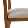 thumbnail image 5 of Christopher Knight Home Beige Upholstered Dining Arm Chairs Set of 2, Walnut Rubberwood Frame, 5 of 11