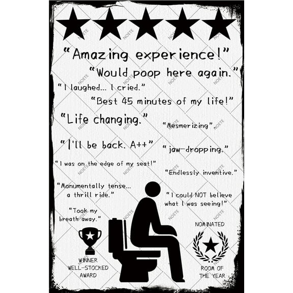 Noete Funny Bathroom Wall Art Hilarious 8x12 Inch Tin Sign for Toilet Timer & Gag Gifts Funny Bathroom Decor for Men & Women Perfect for Home, Office & Restroom