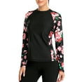 thumbnail image 1 of Charmo Women Long Sleeve Rash Guard Swimsuit Colorblock Swim Shirts Printed UV Shirts, 1 of 5
