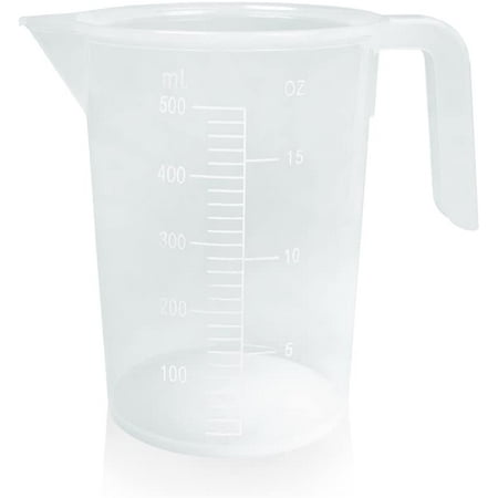 

Appletofu 500ml Plastic Graduated Measuring Pitcher - Stackable Mixing and Measuring Cup (0.5 Liter)