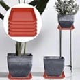 thumbnail image 3 of 5Pcs Square Flower Pot Trays Plastic Catch Excess Water Soil Spills for Flower Pot Tray Indoor Plant, 3 of 5