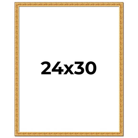 24x30 Frame Gold Real Wood Picture Frame Width 1 inches | Interior Frame Depth 0.5 inches | Edwina
