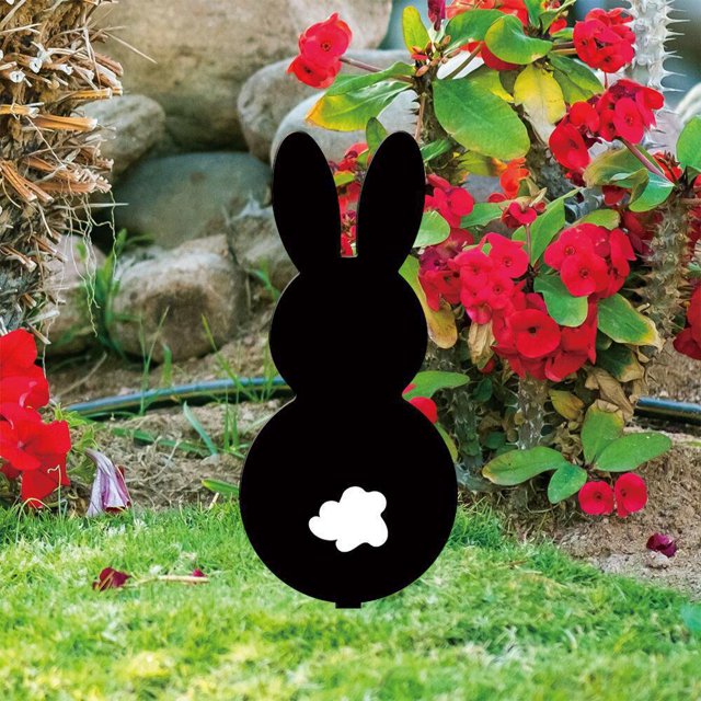 Easter Acrylic Rabbit Garden Decor Waterproof Double Sided Lawn Decorative Signs for Villa Courtyard Garden